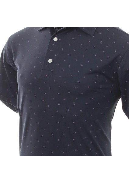 Stretch Lisle Nokta Baskı Polo Yaka Lacivert Golf T-Shirt 90356 fiyatları