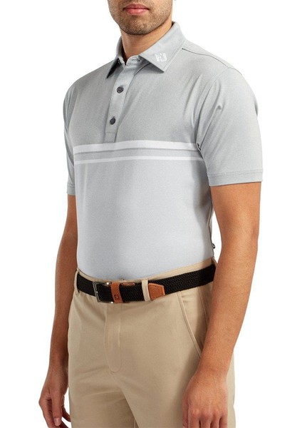 Stretch Pique Renk Bloklu Polo Yaka Gry/wht Golf T-Shirt 84467