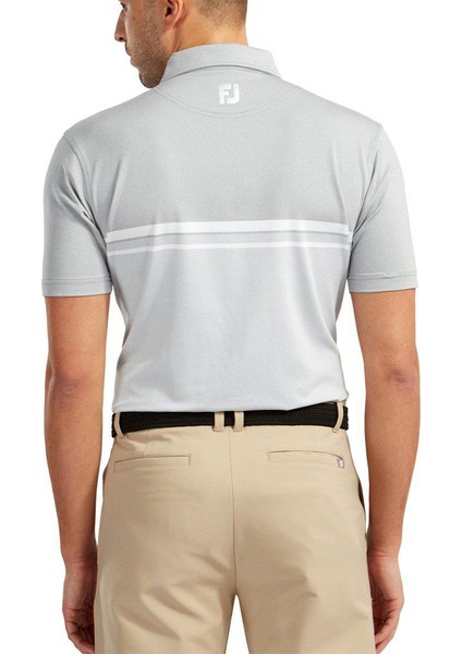 Stretch Pique Renk Bloklu Polo Yaka Gry/wht Golf T-Shirt 84467