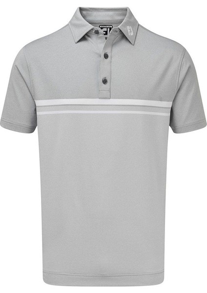 Stretch Pique Renk Bloklu Polo Yaka Gry/wht Golf T-Shirt 84467