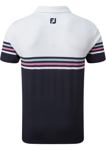 Stretch Pique Renk Bloklu Polo Yaka Wht/nvy Golf T-Shirt 90365 fırsatları