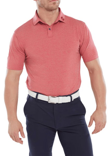 Heather Self Collar Lisle Kırmızı Golf T-Shirt 80138