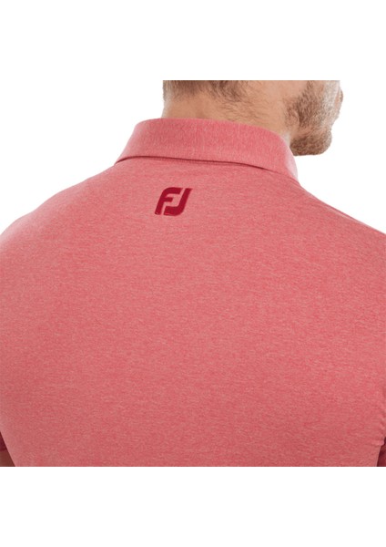 Heather Self Collar Lisle Kırmızı Golf T-Shirt 80138