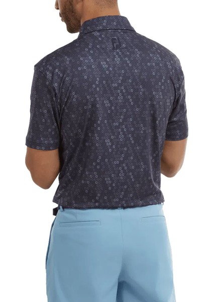 Dijital Kamuflaj Baskılı Lisle Golf Polo T-Shirt Koyu Gri 88436
