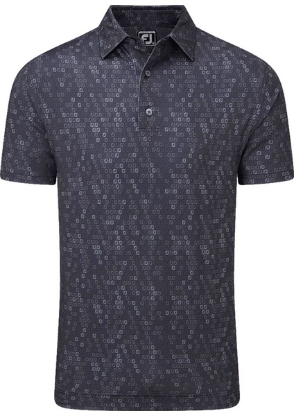 Dijital Kamuflaj Baskılı Lisle Golf Polo T-Shirt Koyu Gri 88436