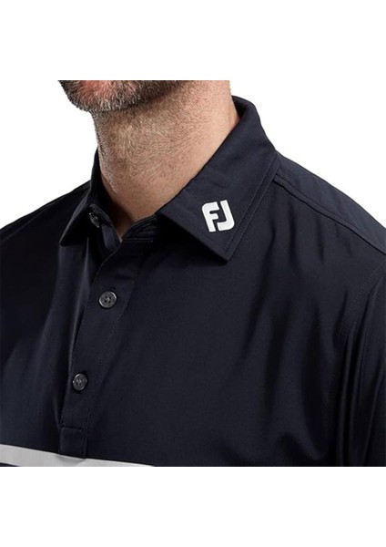 Stretch Pique Renk Bloklu Polo Yaka Gry/wht/nvy Golf T-Shirt 90371 modelleri