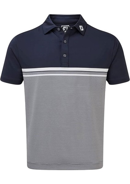 Stretch Pique Renk Bloklu Polo Yaka Gry/wht/nvy Golf T-Shirt 90371 fırsatları