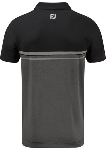 Stretch Pique Renk Bloklu Polo Yaka Blk/wht Golf T-Shirt 84468