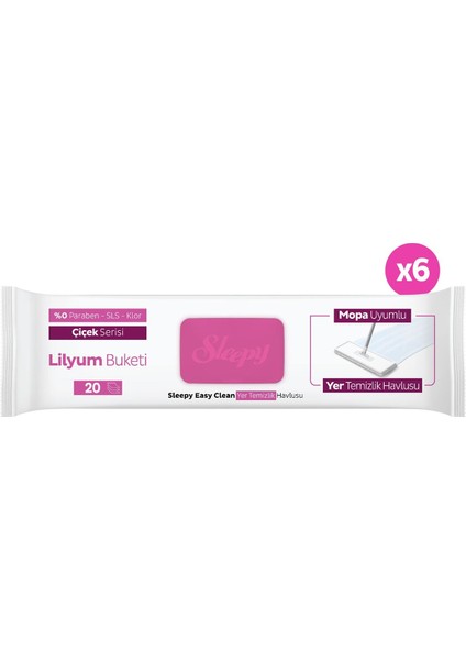 Easy Clean Lilyum Buketi Mopa Uyumlu Yer Temizlik Havlusu&mendili 6X20 (120 Yaprak) modelleri