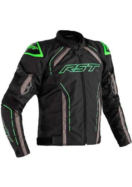 S1 Mevsimlik Motosiklet Ceketi Siyah Neon Yeşil