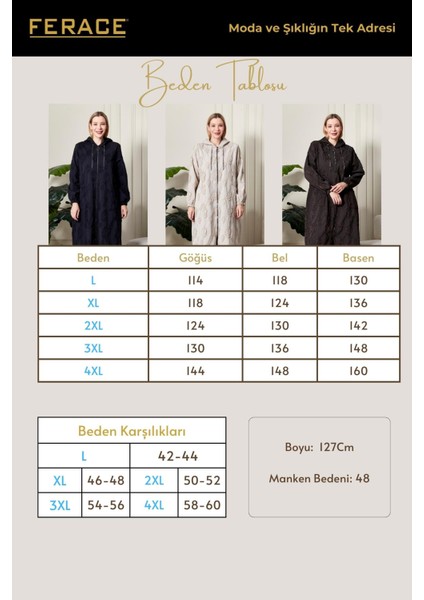 Kadın Büyük Beden Kapüşonlu Jakar Kap fiyatları