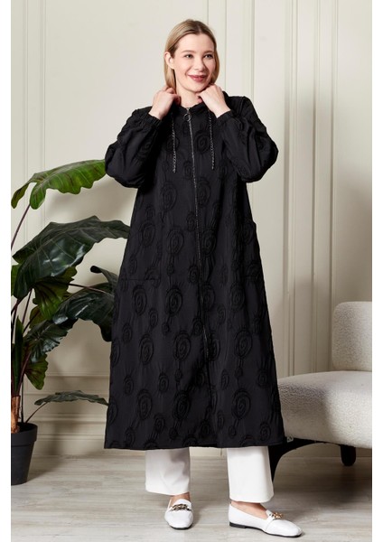 Kadın Büyük Beden Kapüşonlu Jakar Kap modelleri