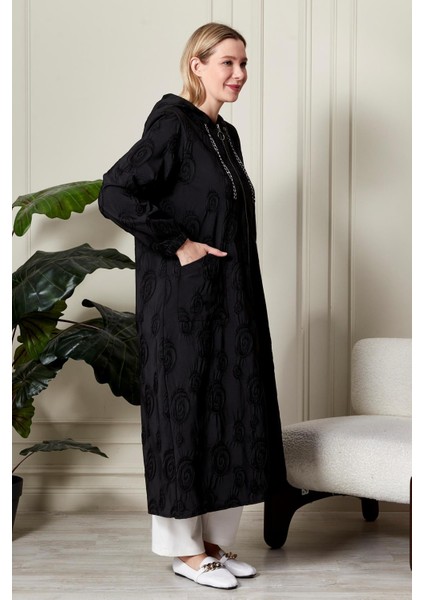 Kadın Büyük Beden Kapüşonlu Jakar Kap fırsatları