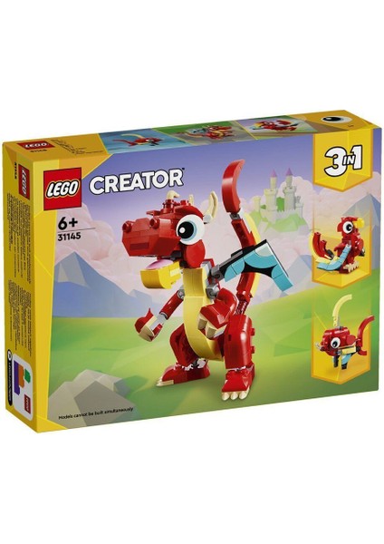 31145 LEGO Creator 3ü1 Arada Kırmızı Ejderha 149 Parça +6 Yaş