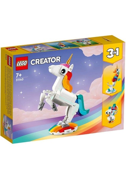 31140 LEGO Creator 3in1 - Sihirli Tek Boynuzlu At 145 Parça +7 Yaş