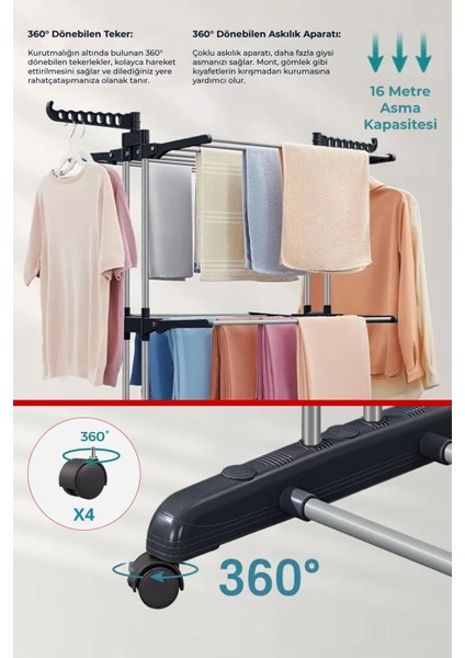 Triblex 3 Katlı Kurutmalık Çamaşır Kurutma Teli