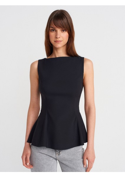 50281 Peplum Top-Siyah