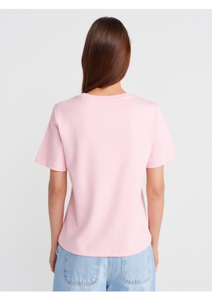 31763 Bisiklet Yaka T-Shirt-Toz Pembe fiyatları