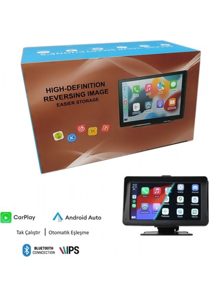 MB-260 Dvr Kayıt Cihazı 7 Inç 4K Carplay ve Android Uyumlu Çift Kameralı 256 GB (Wevolt)