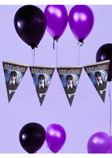 Wednesday Flama Bayrak Asılabilir Doğum Günü Süsü