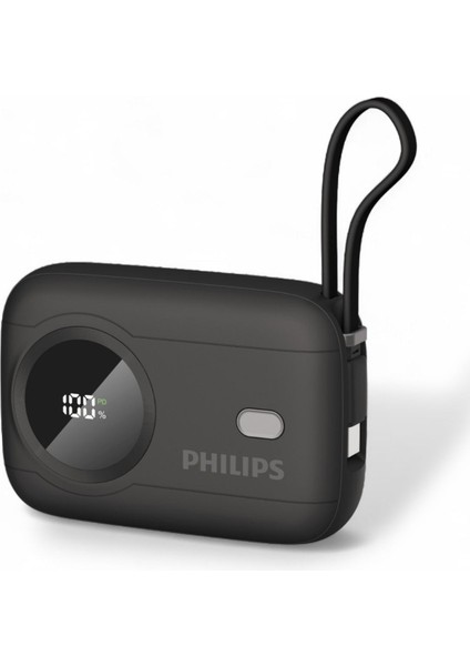 Kablolu POWERBANK,10000 Mah,dahili Type-C ve Lightning Kablo,dijital EKRAN,3.6V,AKIM KORUMA,DLP8722