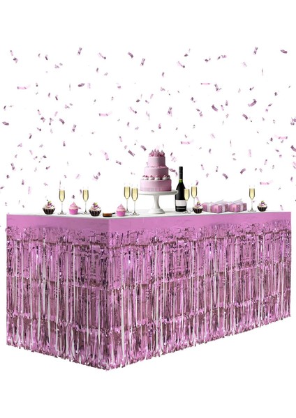 Metalize Masa Eteği Pembe