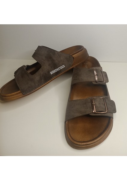 Koyu Vizon Çift Toka Erkek Terlk