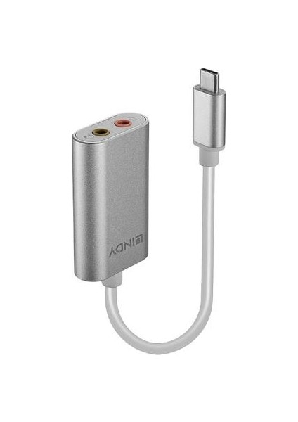 Lindy LIN-42711 USB Type C To 2 x 3.5mm Erkek-Dişi Dönüştürücü