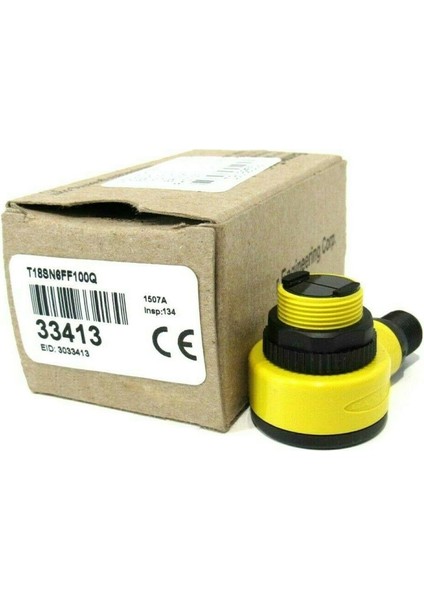 T18SN6FF100Q Algılama Aralığı Kızılötesi Spdt Npn Çıkışı 4-Pın Euro Qd Rt Açı Termoplastik Muhafaza W/18MM Lens