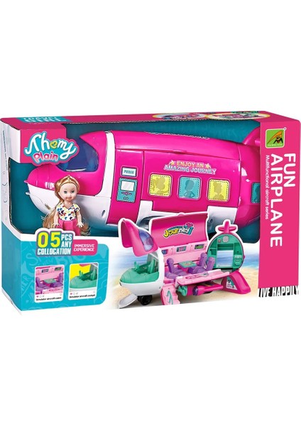 Oyuncak Aksesuarlı Pembe Uçak