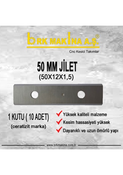 50 mm Jilet 50X12X1,5 (1 Kutu 10 Adet ) Ceratizit Marka