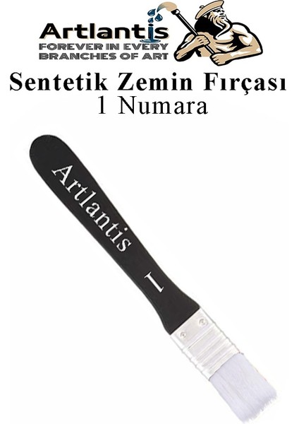 Zemin Fırçası 1 Numara 1 Adet Siyah Saplı Beyaz Fırça Kıllı Sentetik Ipek Uçlu Kıl Akrilik Guaj Yağlı Boya Fırçası Zemin