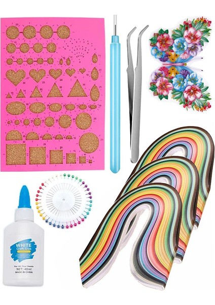 Quilling Seti 1 Paket Quilling Şablonu 10MM 50CM Quilling Kağıdı Cımbız Tutkal Yapıştırıcı Kağıt Kıvırma Kalemi Iğne fiyatları