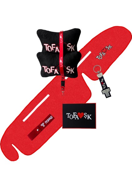 Tofaş Şahin Doğan Kartal Kırmızı Yüksek Torpido Koruma Halısı / Siyah Polar Yastık Oto Aksesuar