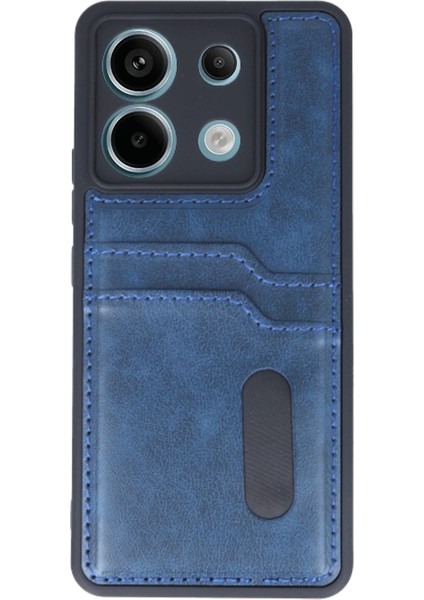 Xiaomi Redmi Note 13 Pro 5g Kılıf Sara Kartvizitli Deri Kılıf - Lacivert Gnzrz