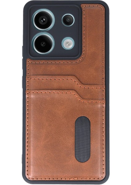 Xiaomi Redmi Note 13 Pro 5g Kılıf Sara Kartvizitli Deri Kılıf - Taba Gnzrz
