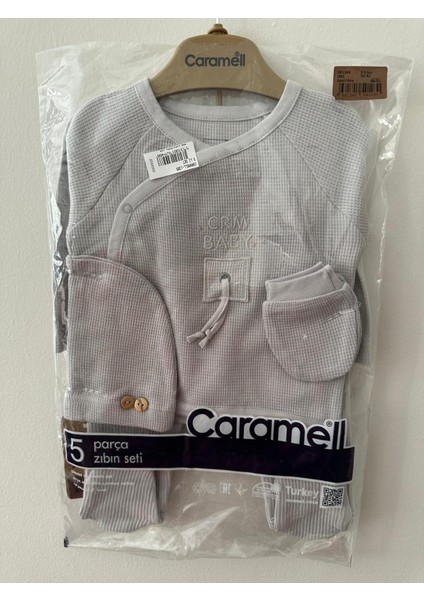 Caramell Sport Boy Gri ve Bej Renkli Erkek Bebek 5 Li Hastane Çıkışı 1309 fiyatları