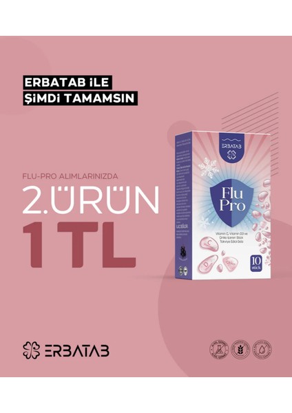Flu-Pro Vitamin C Vitamin D3 Çinko ve Karamürver Ekstresi 10 Stick