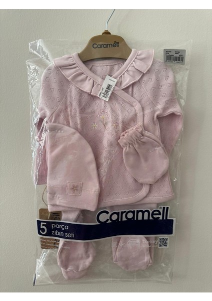 Cute Rabbit ( Tavşanlı ) Lila, Pembe, ve Ekru Renk Çeşitli Kız Bebek 5 Li Hastane Çıkışı 1473