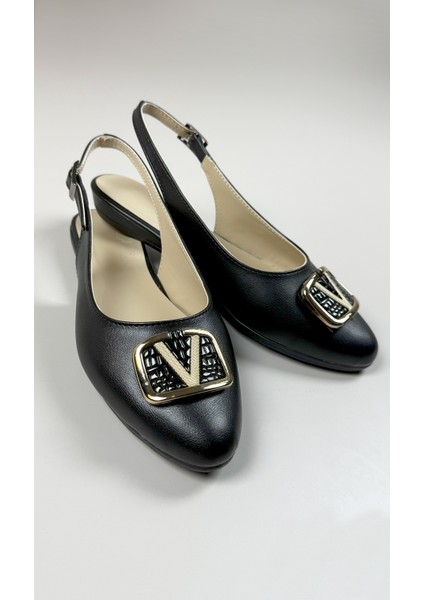 Klara 3021 Kadın Babet - Açık Topuklu Tokalı Şık Günlük ve Gecelik Ayakkabı