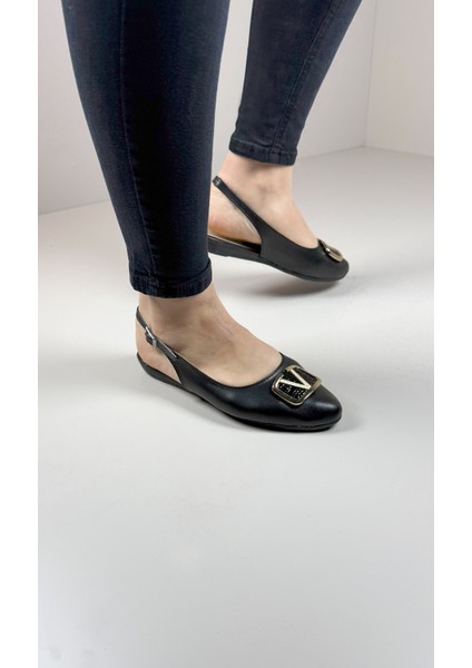 Klara 3021 Kadın Babet - Açık Topuklu Tokalı Şık Günlük ve Gecelik Ayakkabı modelleri