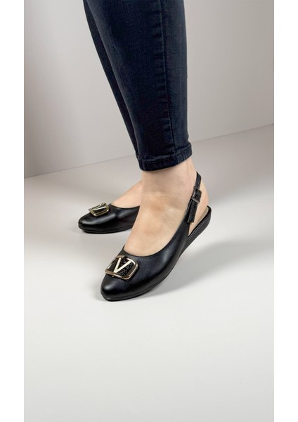 Klara 3021 Kadın Babet - Açık Topuklu Tokalı Şık Günlük ve Gecelik Ayakkabı fırsatları