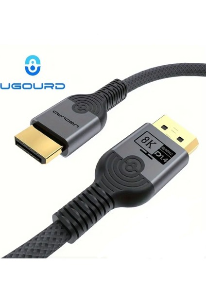 1-Metre DP 1.4 DisplayPort Kablo 8K 60HZ+4K 120HZ 144Hz 165Hz 32.4Gbps Yüksek Hızlı Video Kablosu Ce Lisanslı HDR TV Monitör Bilgisayar