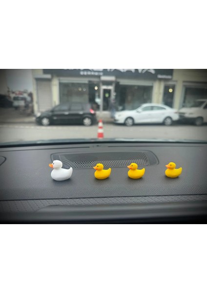 4 Parça Sevimli Ördek Ailesi Dikiz Aynası Süsü Ayna Süsü Araba Süsü Torpido Süsü Oto Araç Aksesuar Süsü