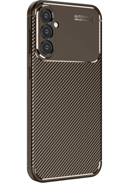 Samsung Galaxy A16 5g Kılıf Auto Focus Karbon Kapak - Kahverengi Gnzrz