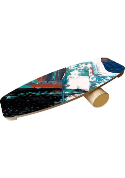 Ahşap Baskılı Denge Tahtası Rocket Balance Board Rocket Gym Board