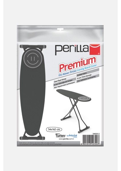 Premium Extra Süngerli Orjinal Ütü Masası Kılıfı - Antrasit 54*162