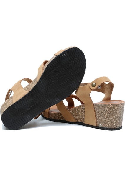 K15009 Kifidis Soft Step Kadın Dolgu Topuklu Mantar Sandalet 36-41