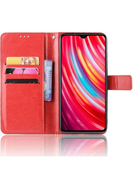 Xiaomi Redmi Note 8 Pro Kılıf Trend S Plus Kapaklı Kılıf - Kırmızı Gnzrz