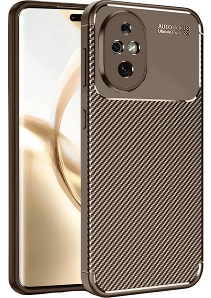 Honor 200 Kılıf Auto Focus Karbon Kapak - Kahverengi Gnzrz